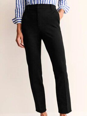 Boden Highgate Bi-Stretch Cotton Pant Black Women's Size 4R Work Casual Office